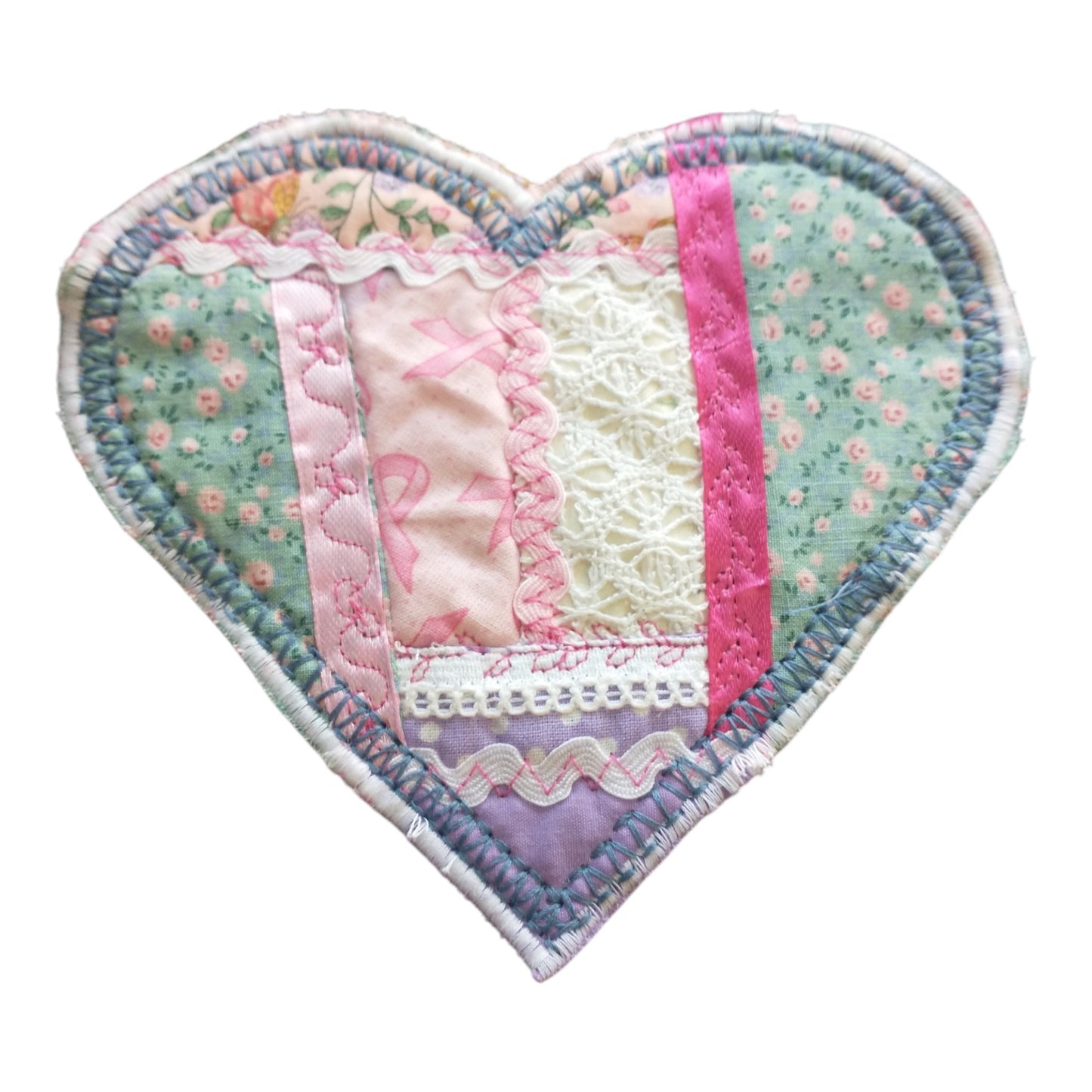 Ribbon Heart Patchwork Patch