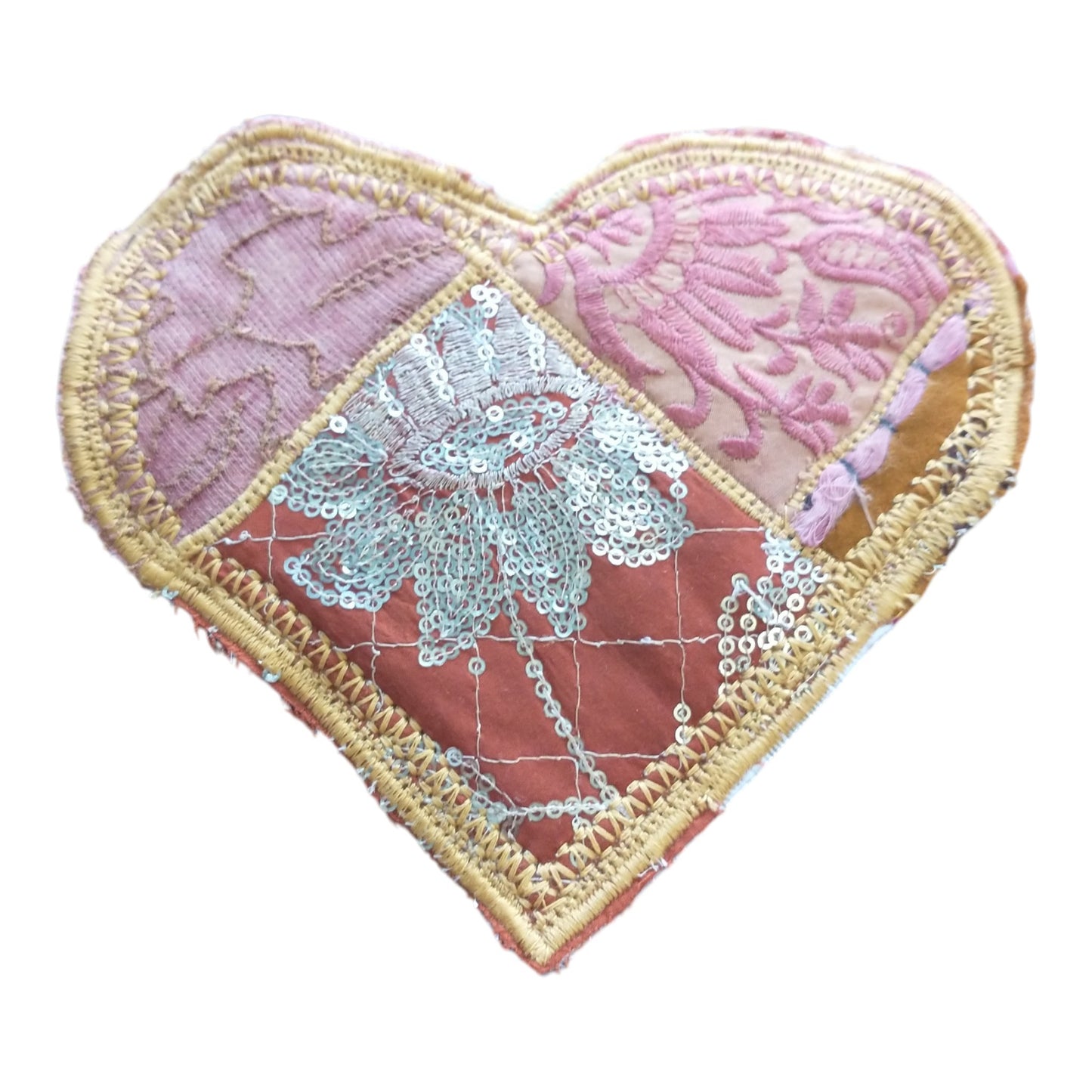 Crazy Quilt Patchwork Heart Patch
