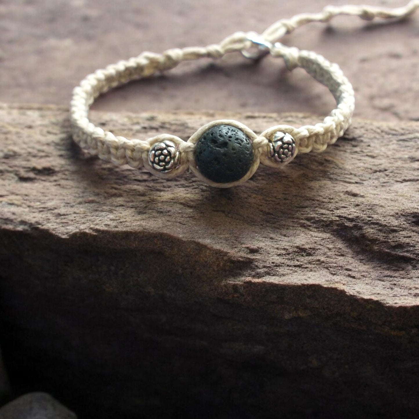 Lava Bead Handmade Hemp Bracelet