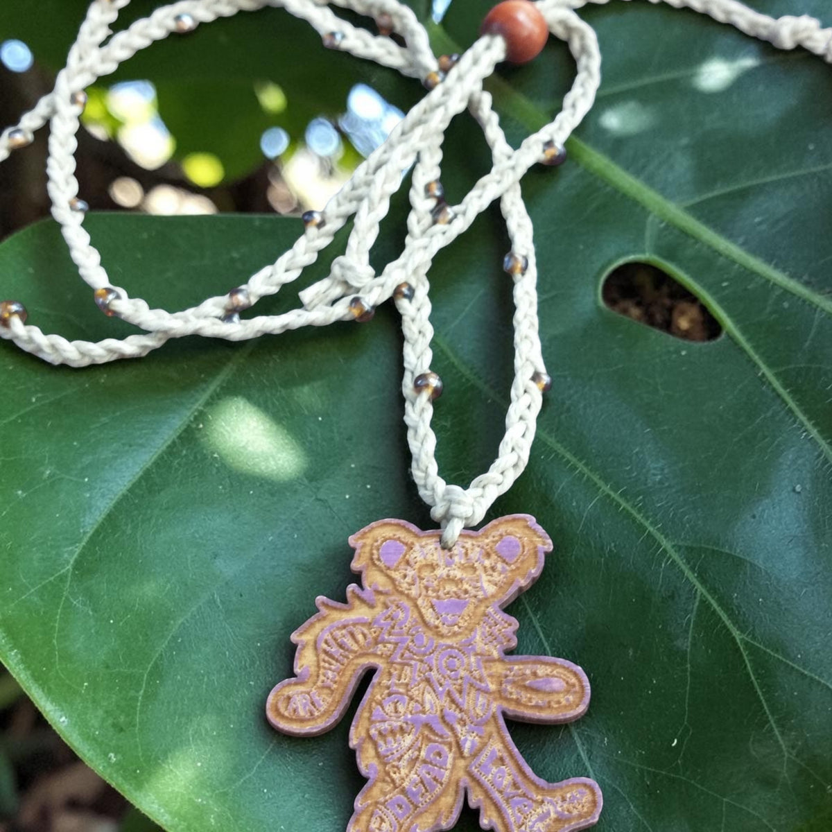 Bear Pendant Handmade Hemp Necklace