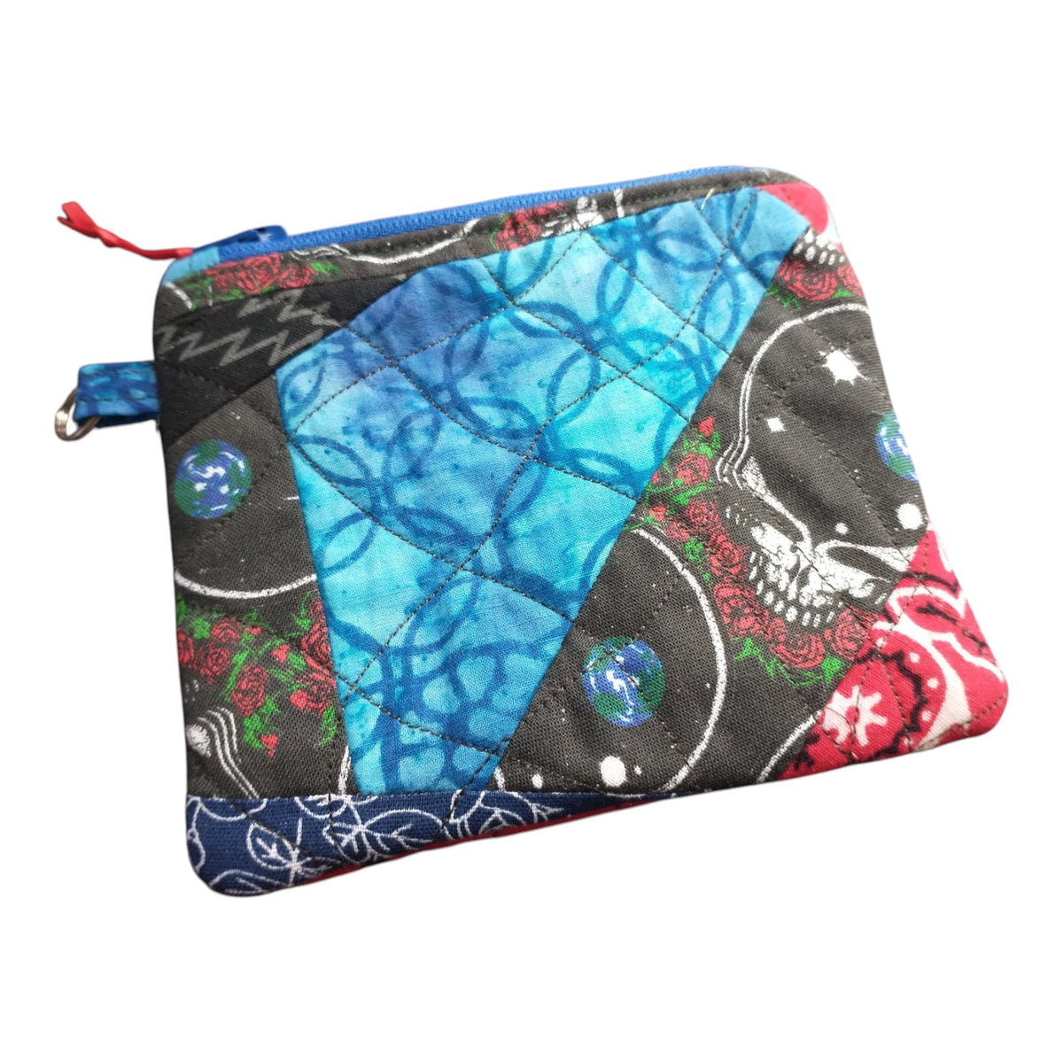Space Face Patchwork Coin Purse Zipper Pouch