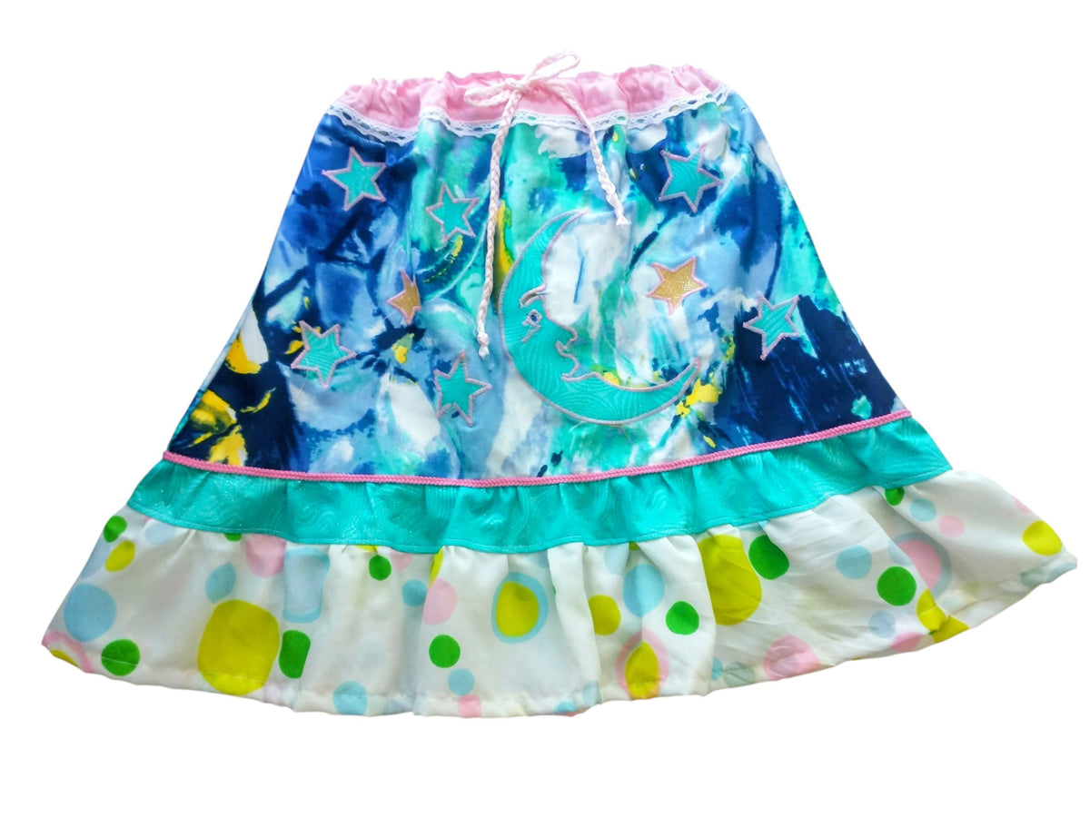 5t 6 Moon and Stars Patchwork Skirt