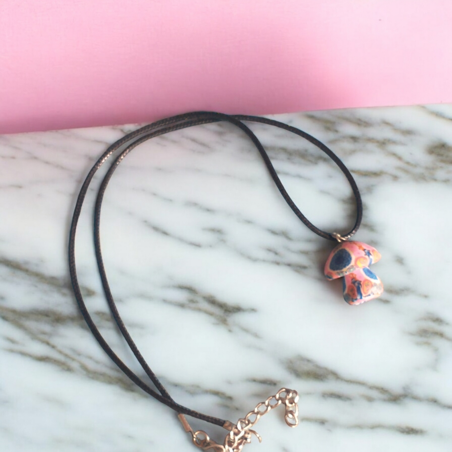 Fimo Mushroom Pendant Necklace