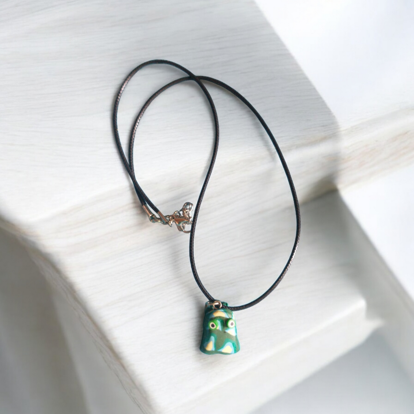 Cute Clay Frog Pendant Necklace