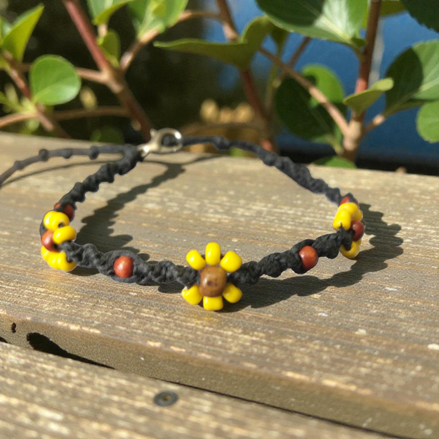 Sunflower Anklet Hemp Ankle Bracelet