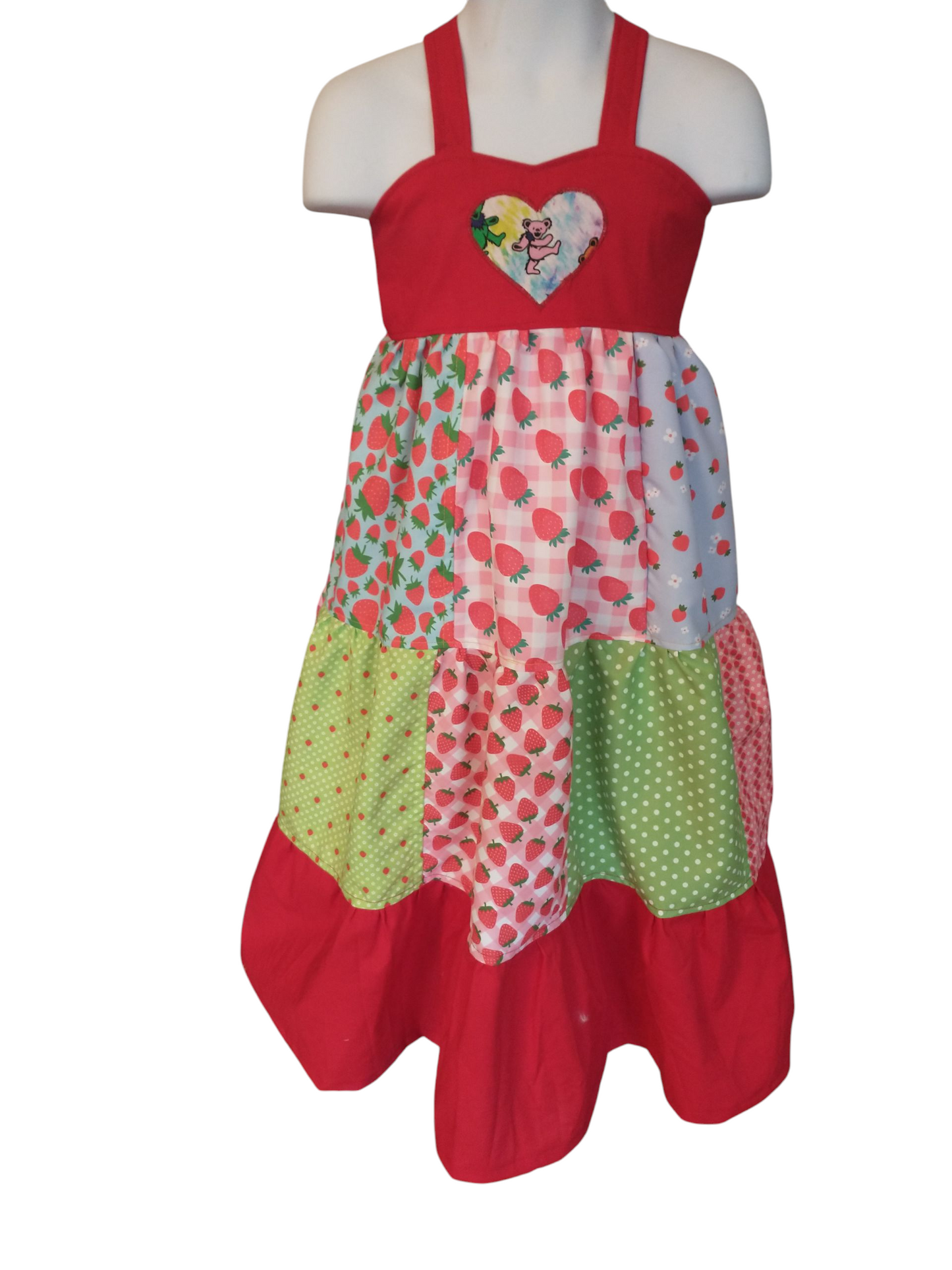 5t/6 Strawberry Bear Patchwork Twirl Dress