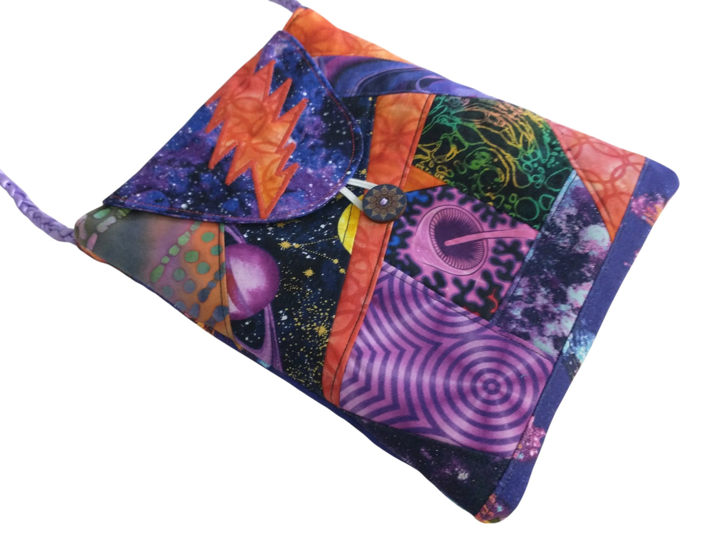 Grateful Space Mushroom Patchwork Cross Body Bag