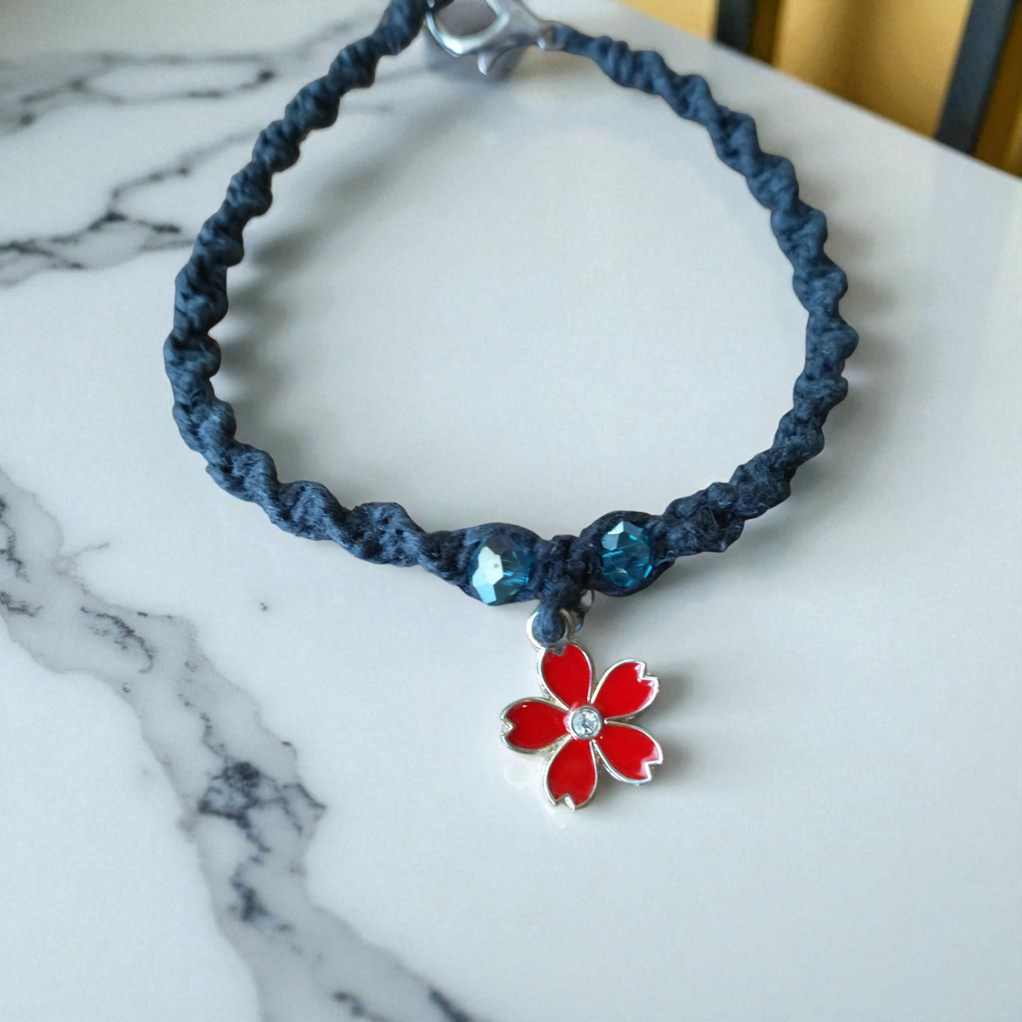 Red Daisy Hemp Anklet