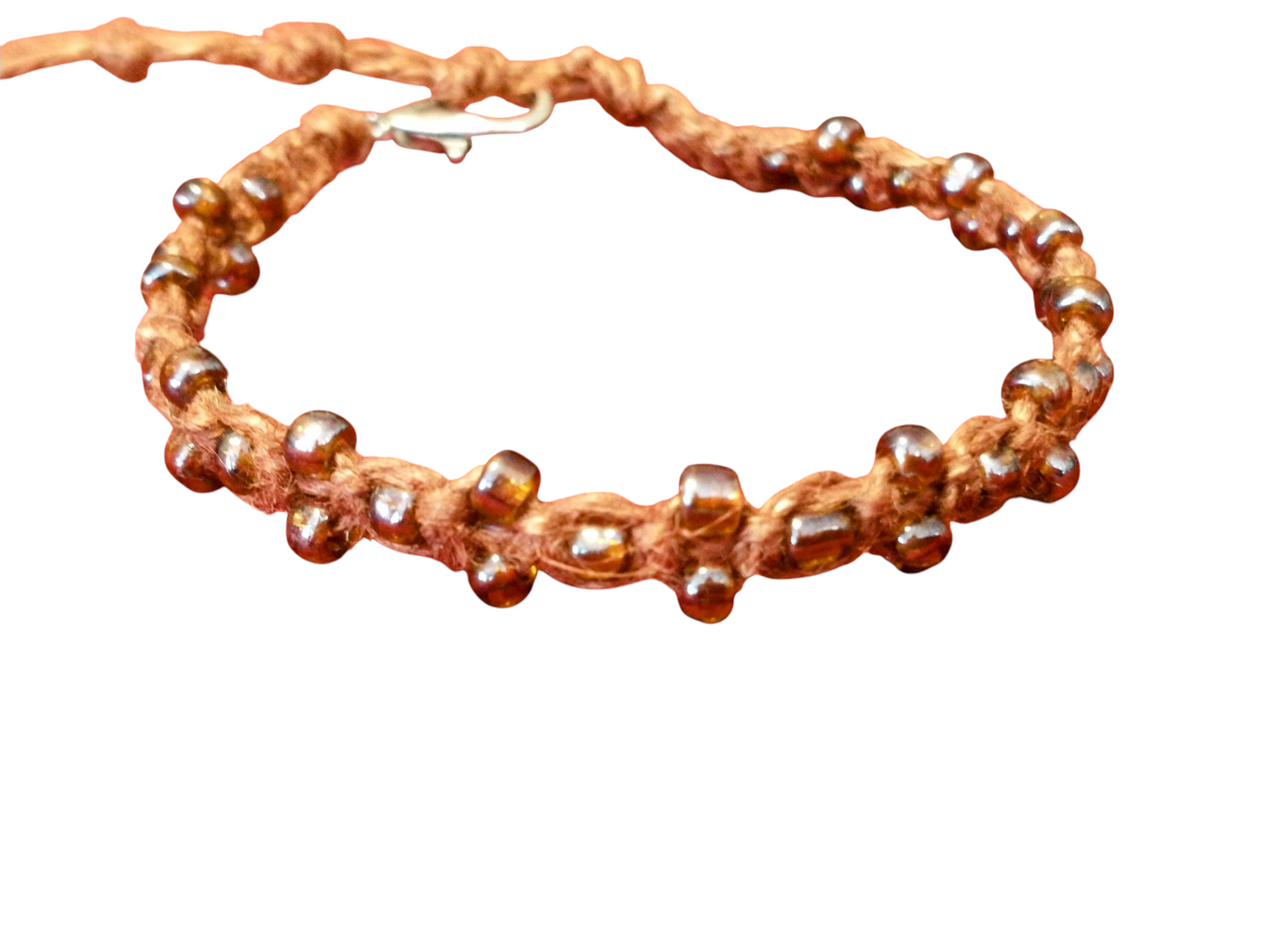 Brown Glass Beaded Bracelet