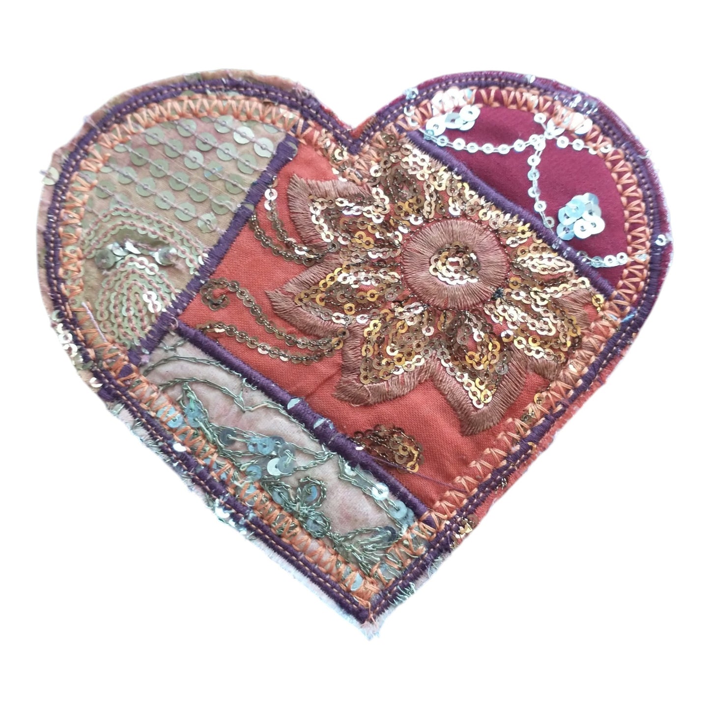Crazy Quilt Embroidery Patchwork Patch