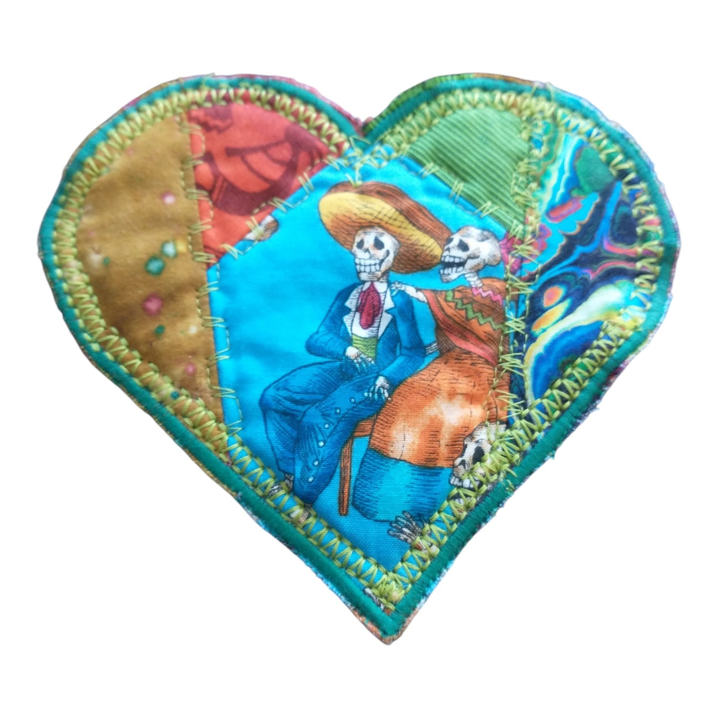 TLEO Day of the Dead Patchwork Heart Patch