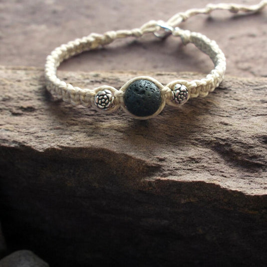 Lava Bead Handmade Hemp Bracelet