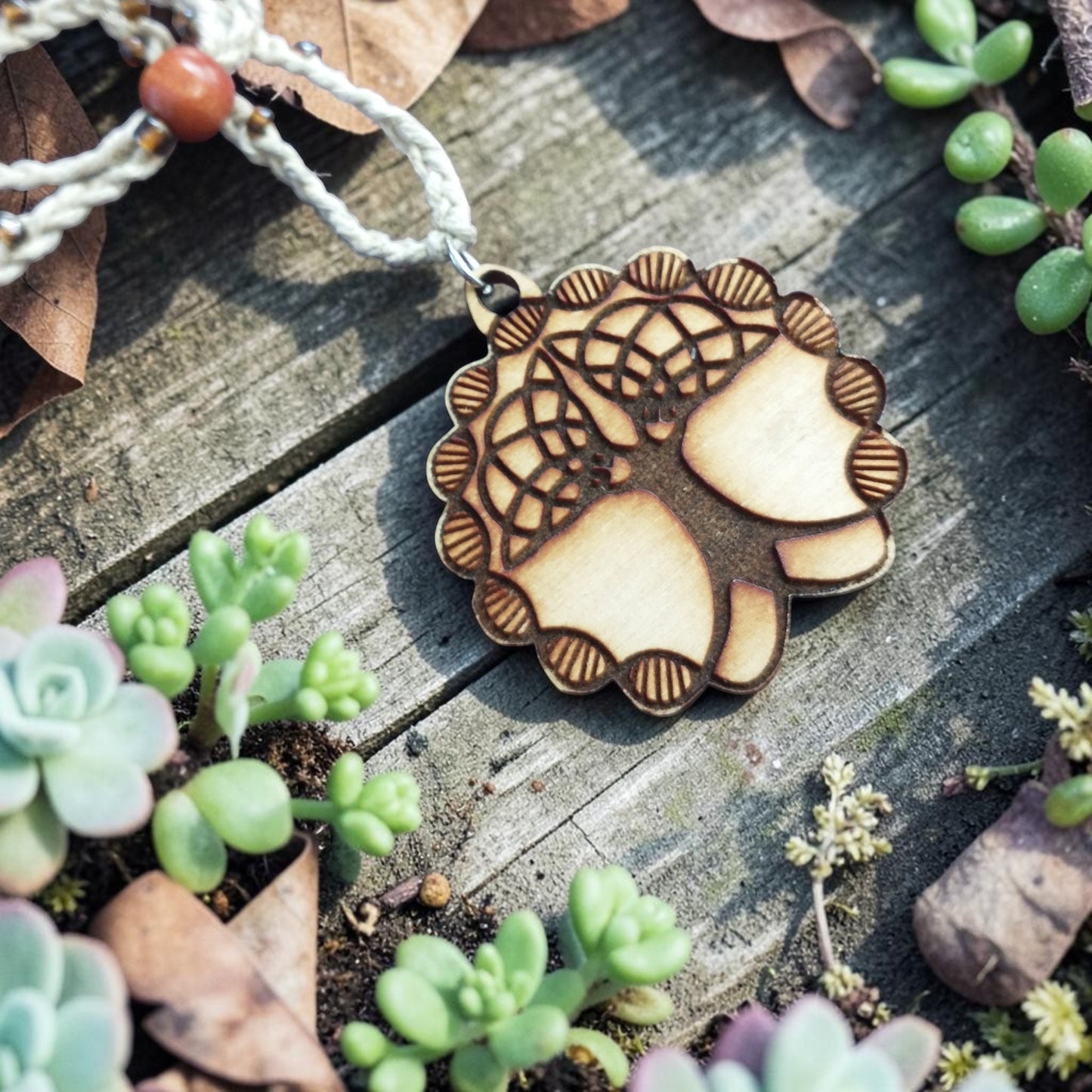 Tree of Life Pendant LONG Handmade Hemp Necklace