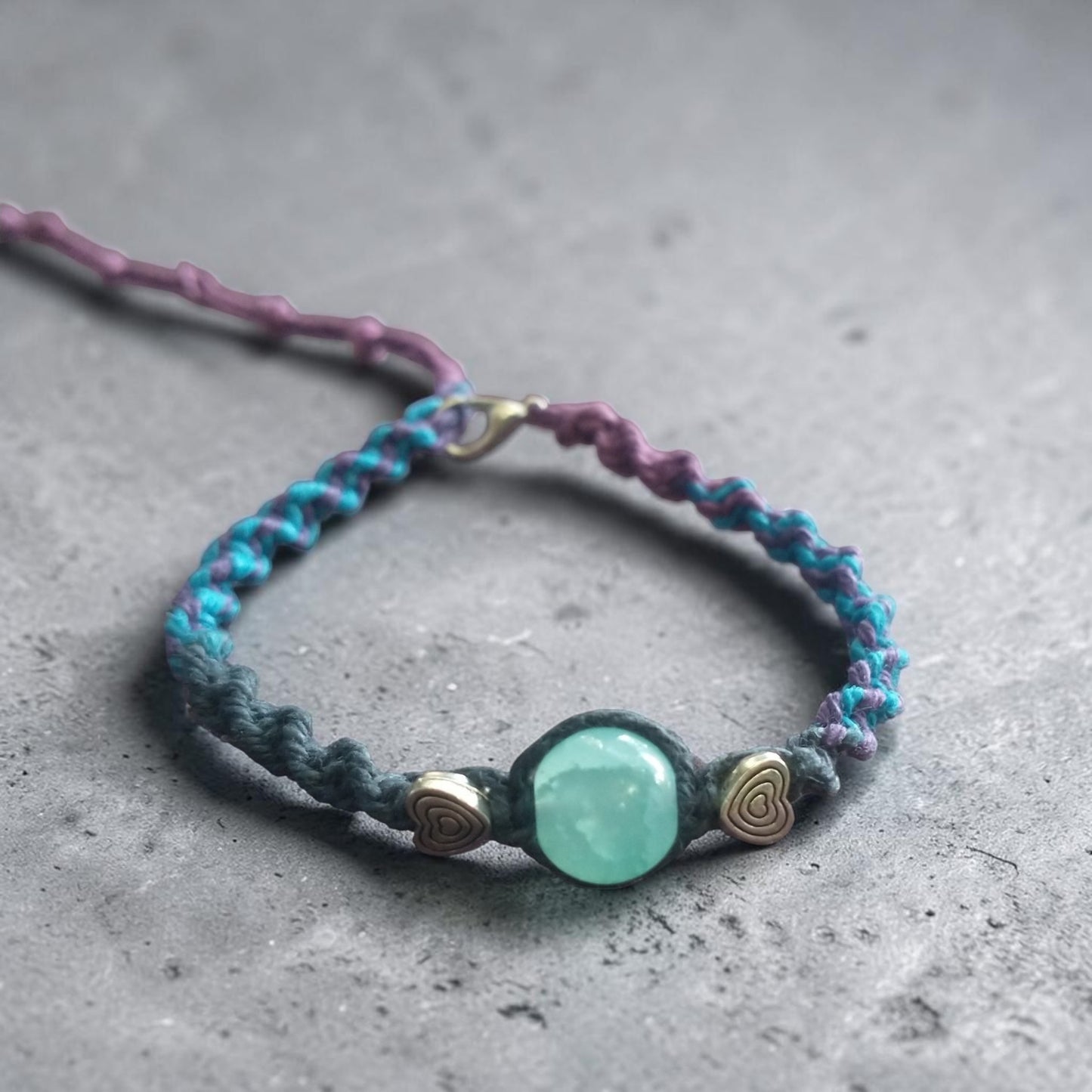 Tye Dye Glass Bead Hemp Bracelet