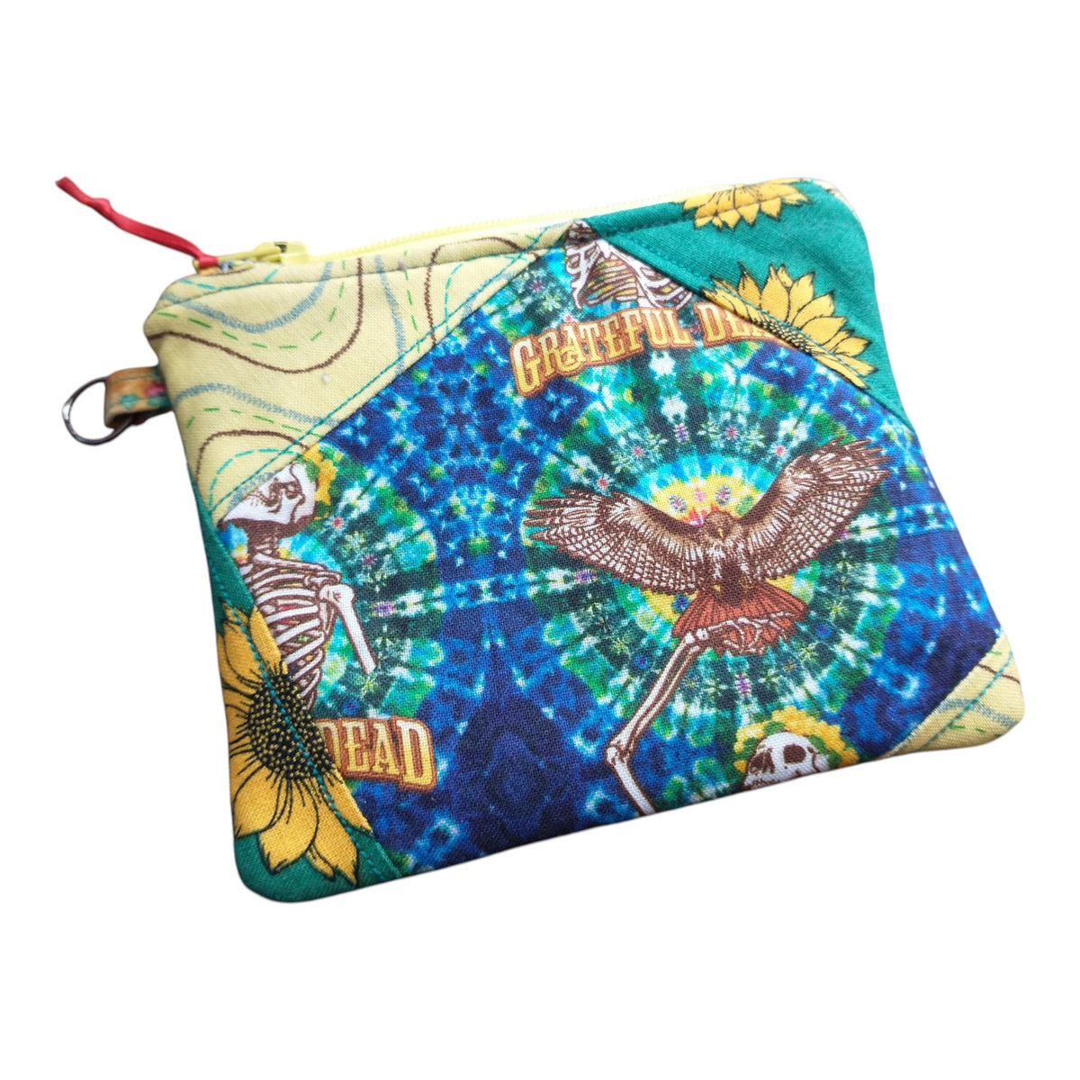 Grateful Eagle Patchwork Zipper Pouch Coin Purse