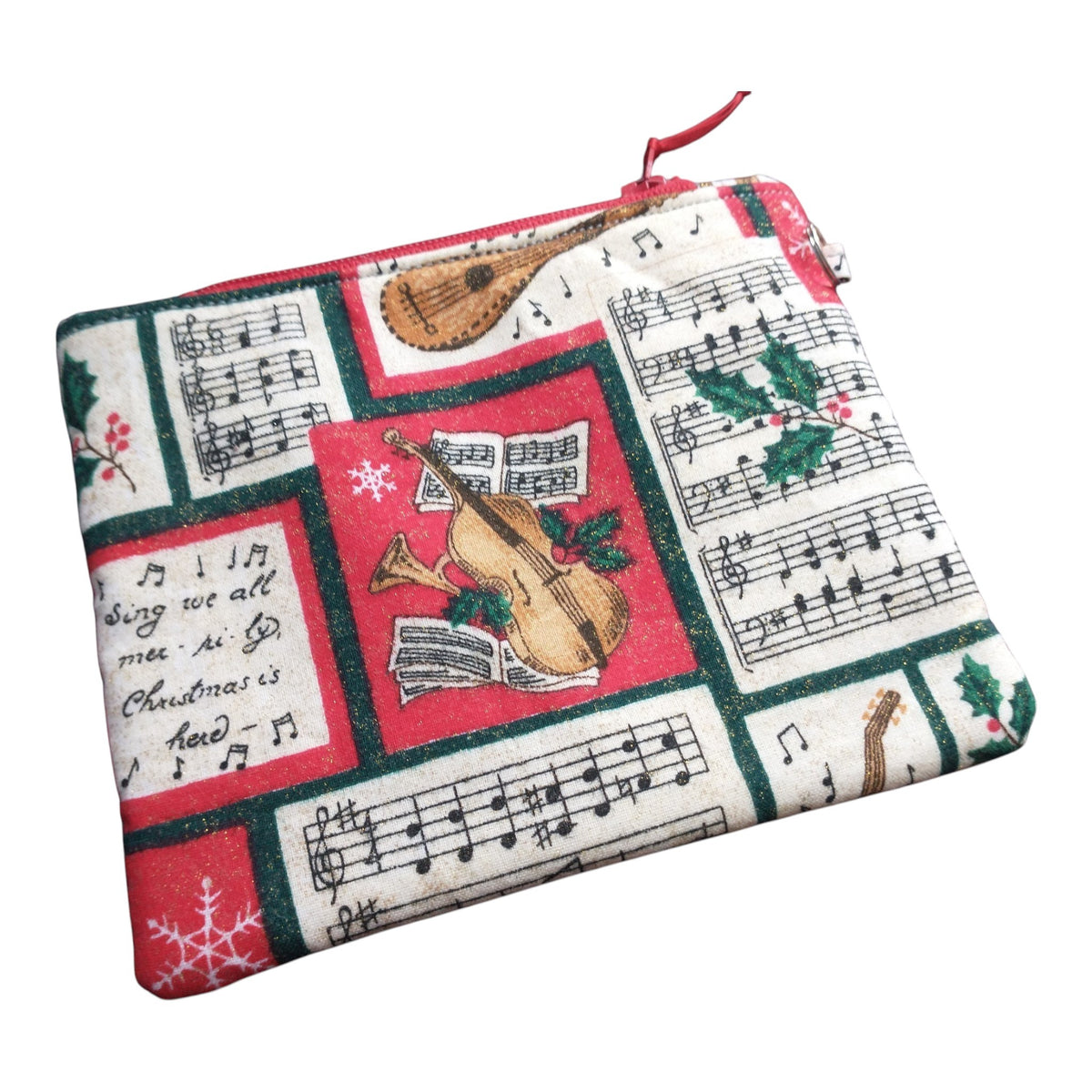 Christmas Music Zipper Pouch Coin Purse