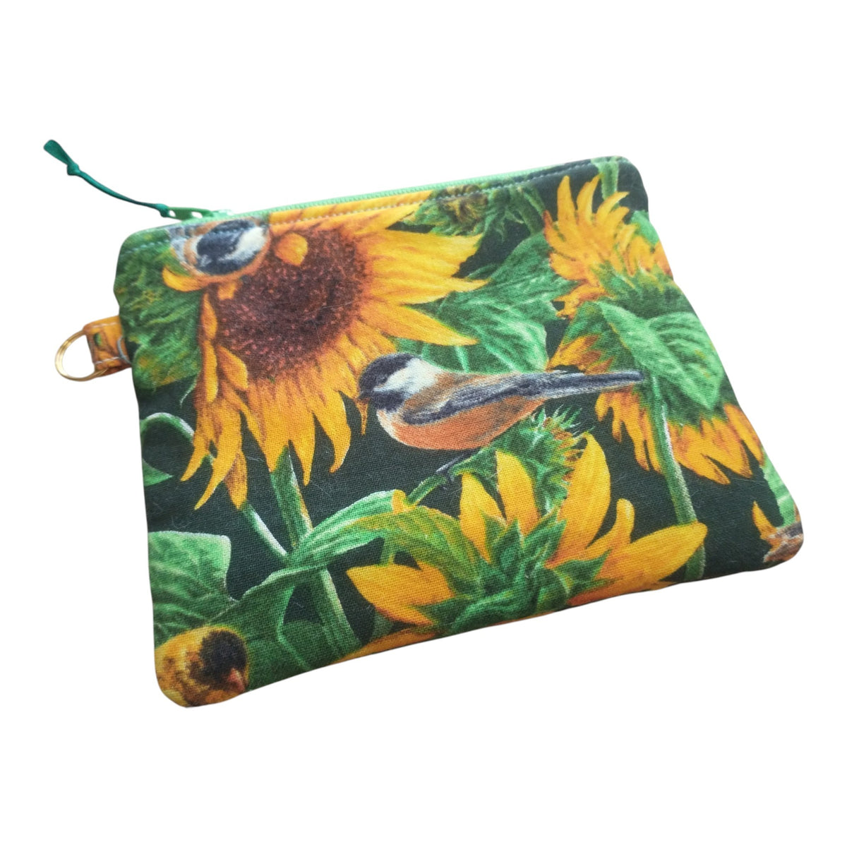 Birds Sunflowers Zipper Pouch Coin Purse