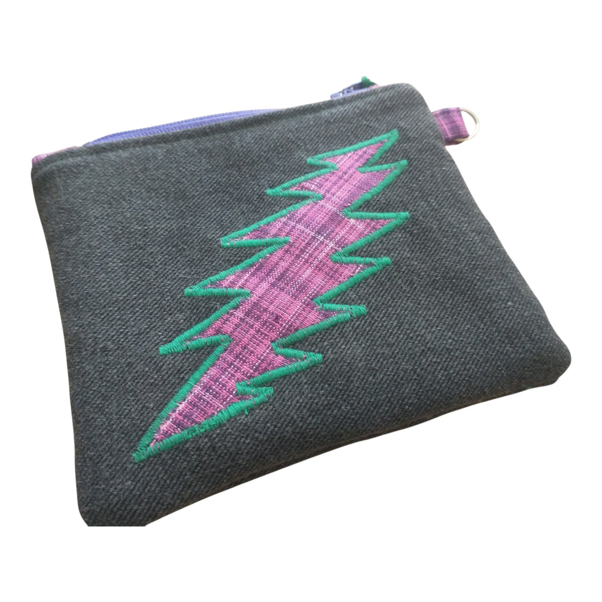 Denim Bolt Zipper Pouch Coin Purse