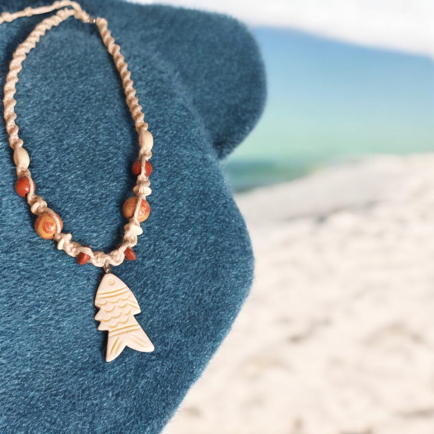 Fish Pendant Hemp Necklace