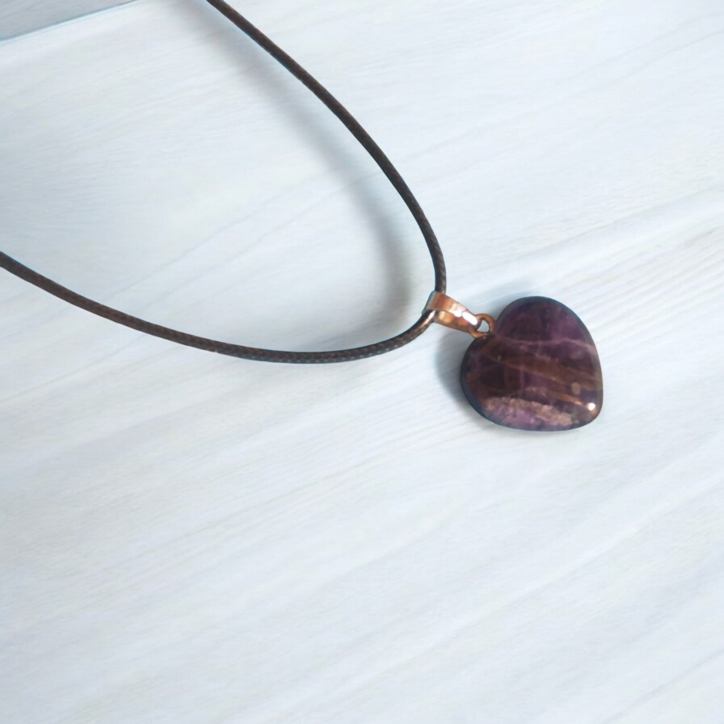 Amethyst Stone Heart Pendant Necklace