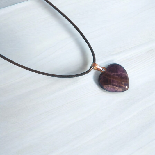 Amethyst Stone Heart Pendant Necklace