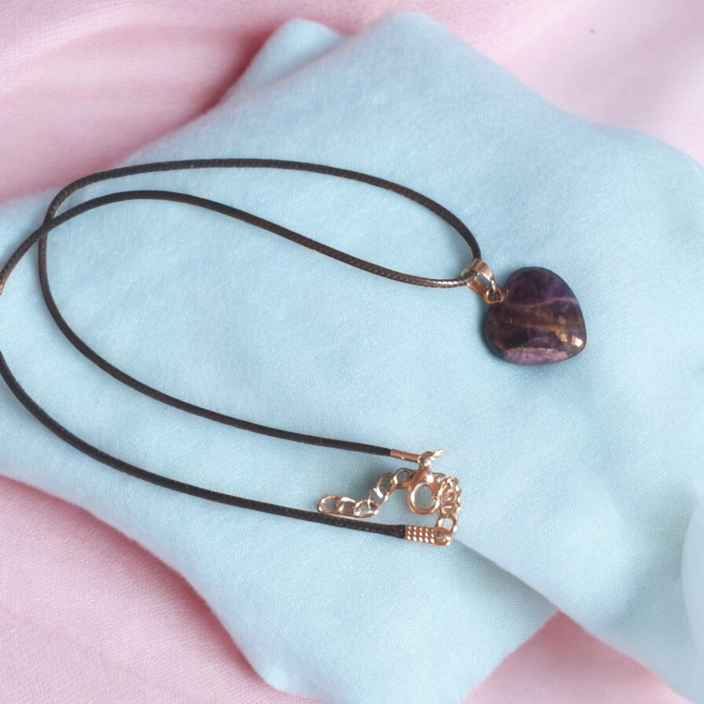 Amethyst Stone Heart Pendant Necklace
