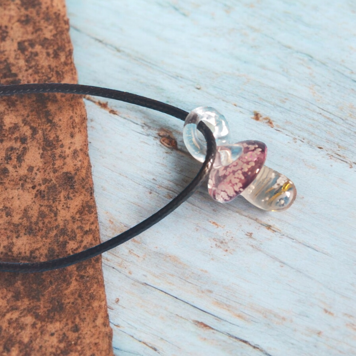 Glow in the Dark Glass Mushroom Pendant Necklace