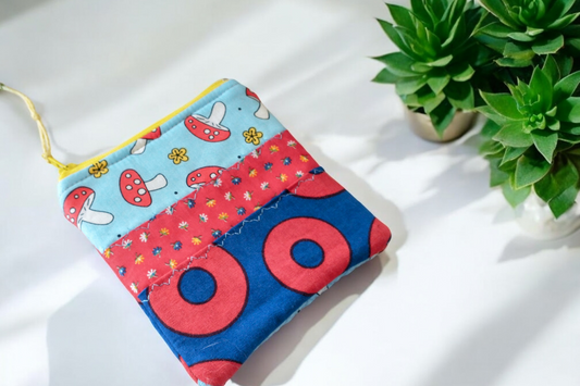 Mushroom Donut Zipper Pouch Coin Purse