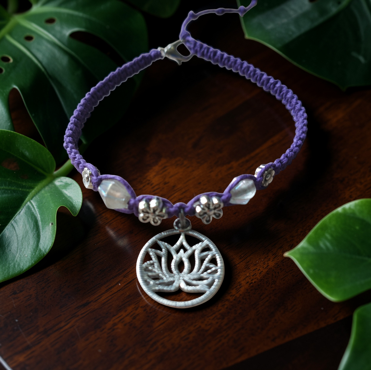 Lotus Flower Anklet Hemp Ankle Bracelet