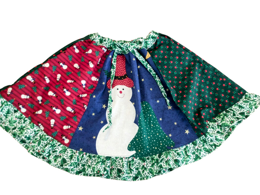 Snowman Patchwork Twirl Skirt 4t 5t 6