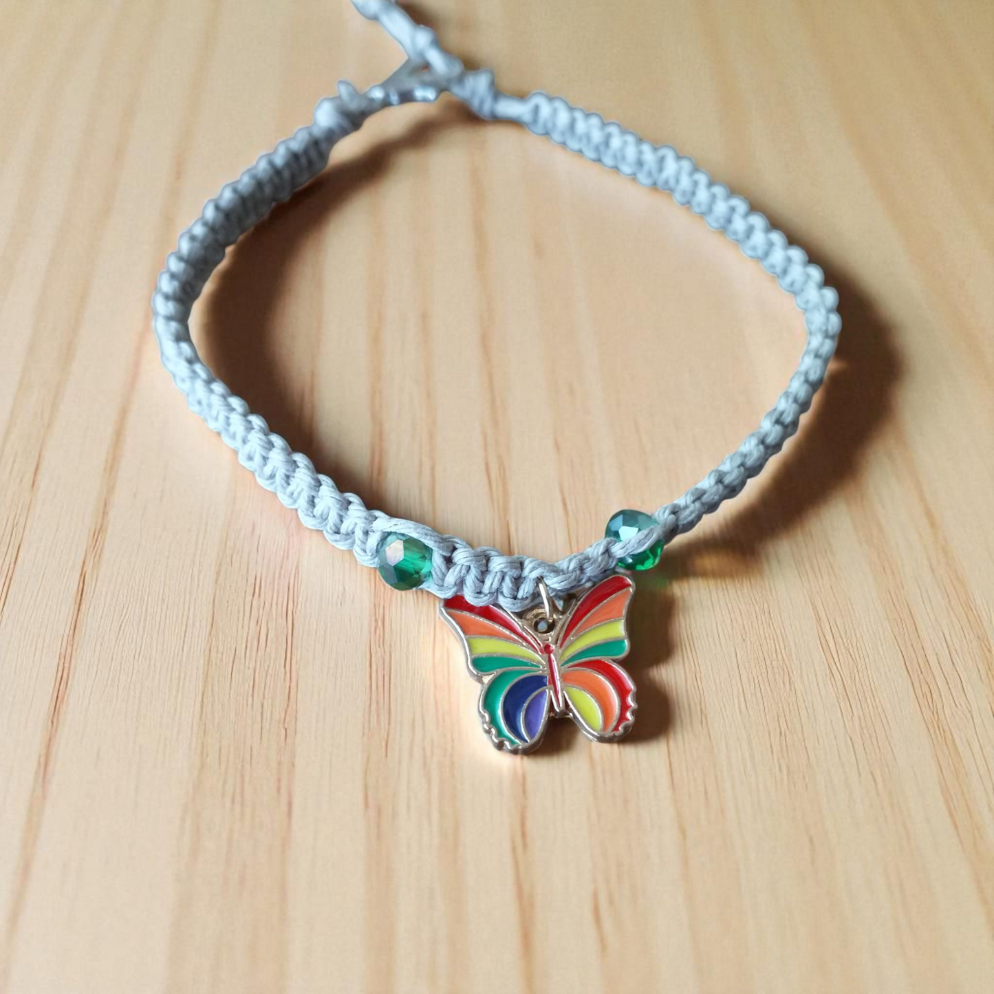 Rainbow Butterfly Hemp Anklet