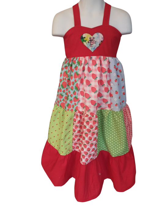 5t/6 Strawberry Bear Patchwork Twirl Dress