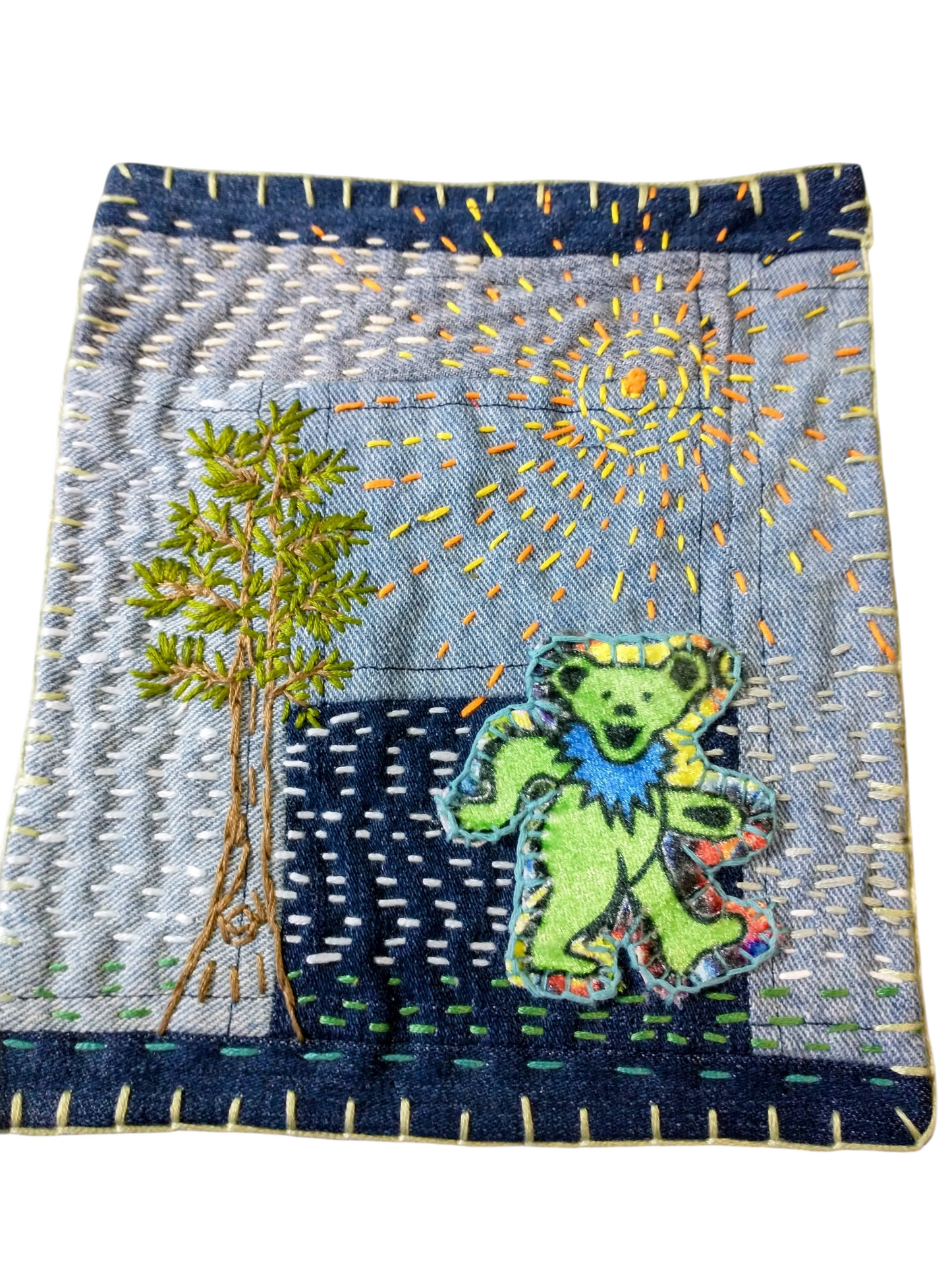 Hand Embroidery Denim Patchwork Patch Sunshine Daydream