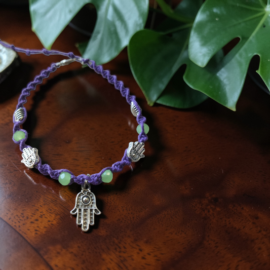 Hamsa Hand Anklet Hemp Ankle Bracelet