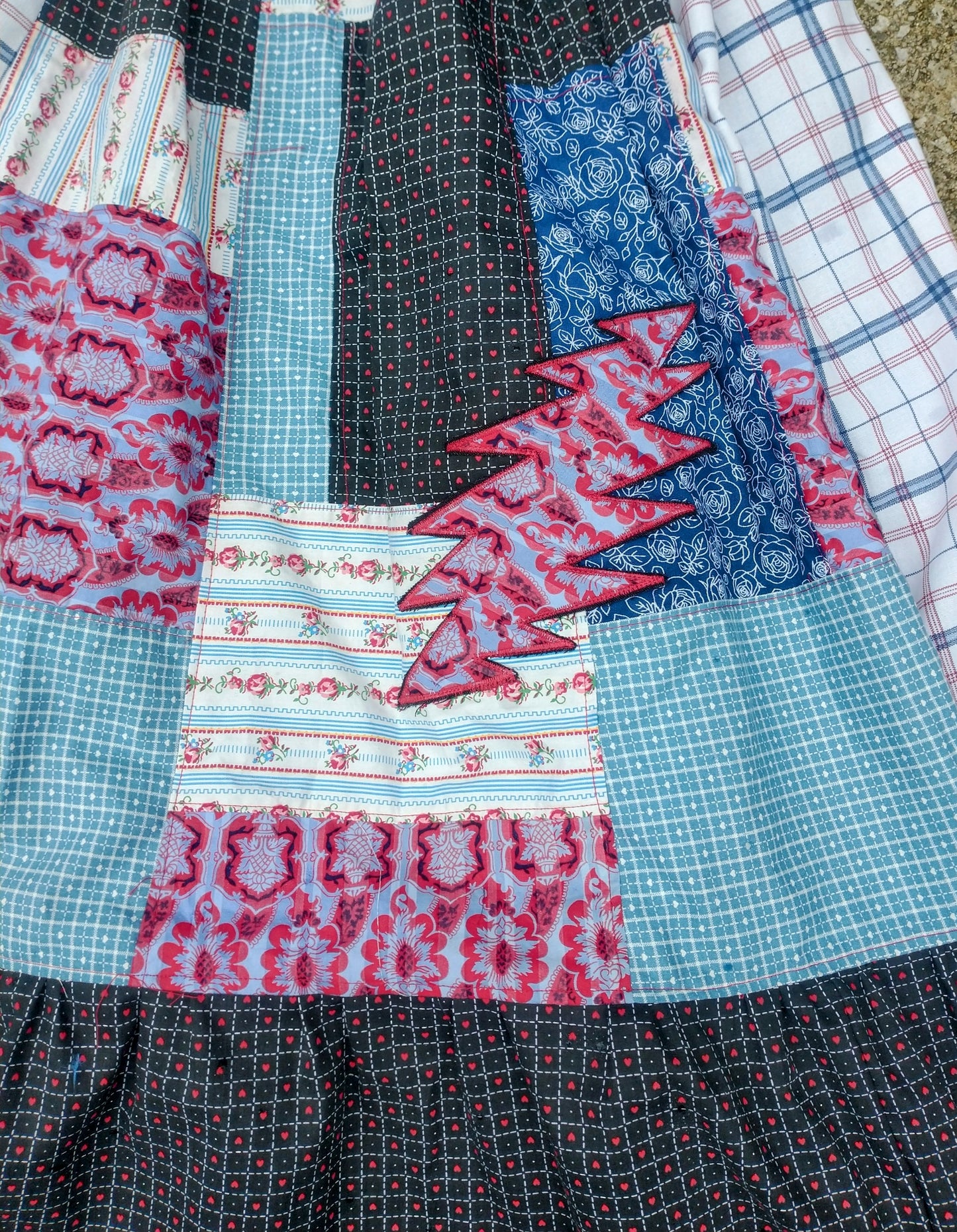 Vintage Patchwork Spinner Skirt