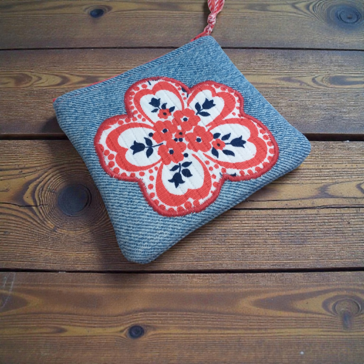 Vintage Flower Zipper Pouch Coin Purse