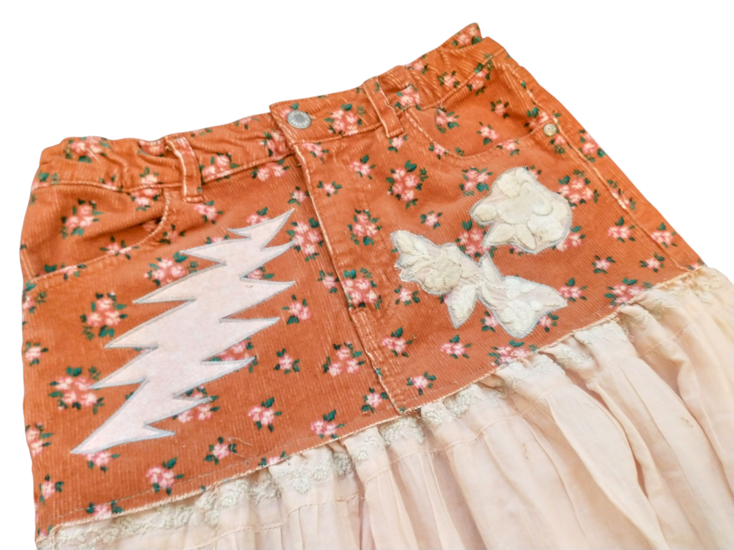Rose Bolt Corduroy Spinner Skirt