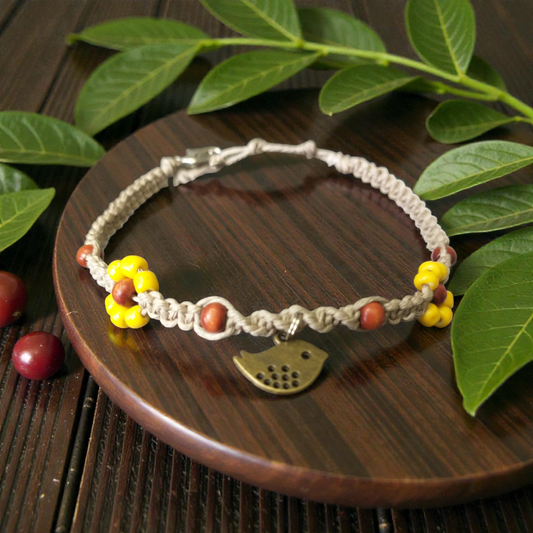 Birdsong Sunflower Anklet Hemp Ankle Bracelet