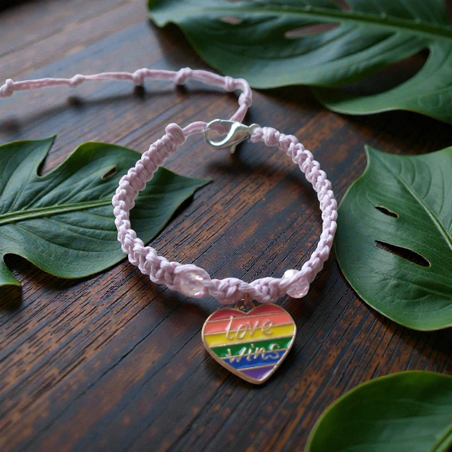 Love Wins Rainbow Heart Bracelet
