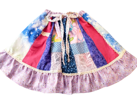 4t/5t Unicorn Butterfly Patchwork Twirl Skirt