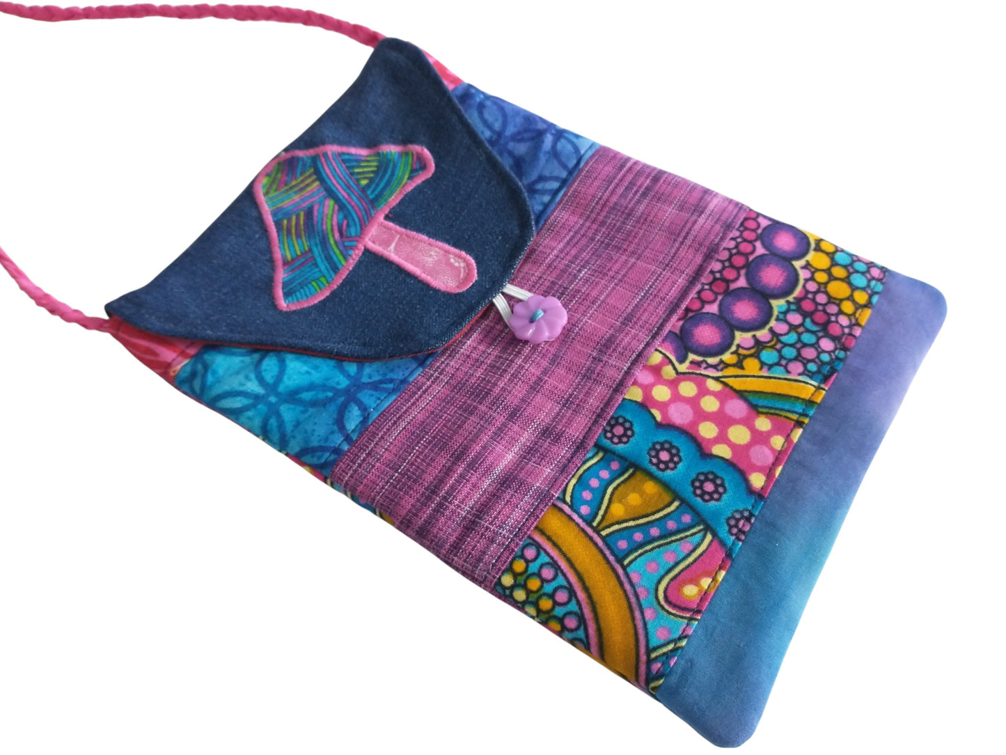 Mushroom Patchwork Cross Body Bag
