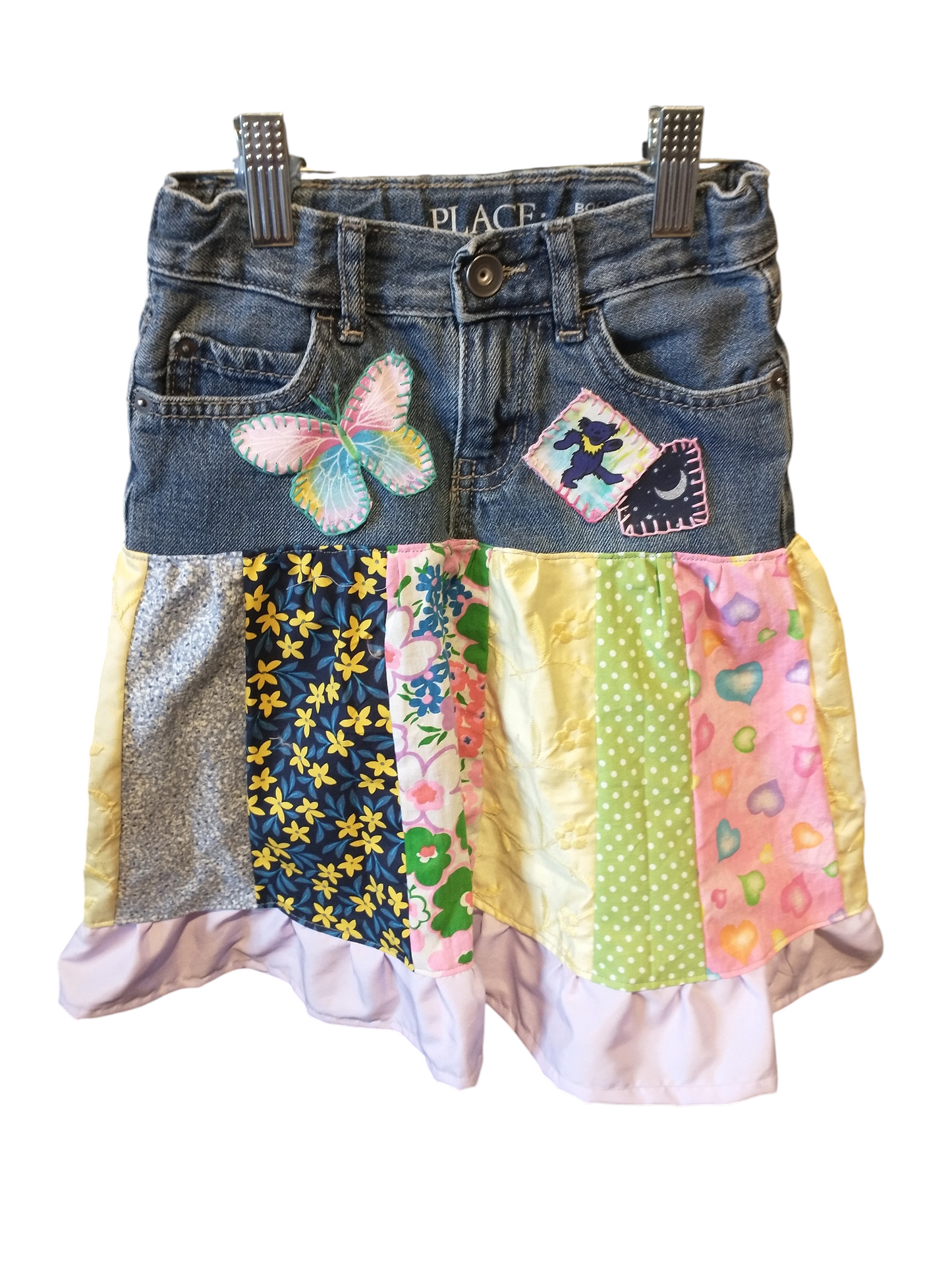 4t Dancing Bear Butterfly Patchwork Skirt