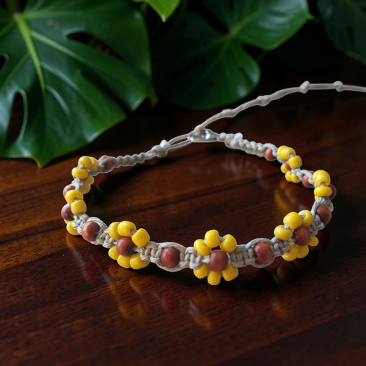 Sunflower Anklet Hemp Ankle Bracelet