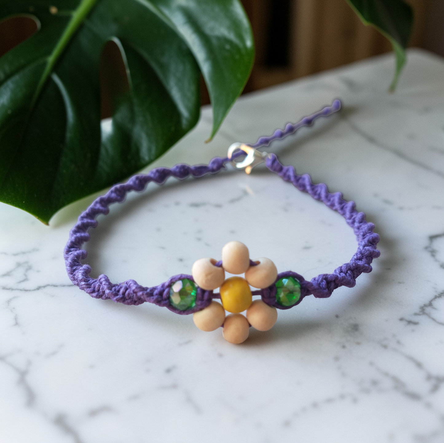 Daisy Anklet Hemp Ankle Bracelet