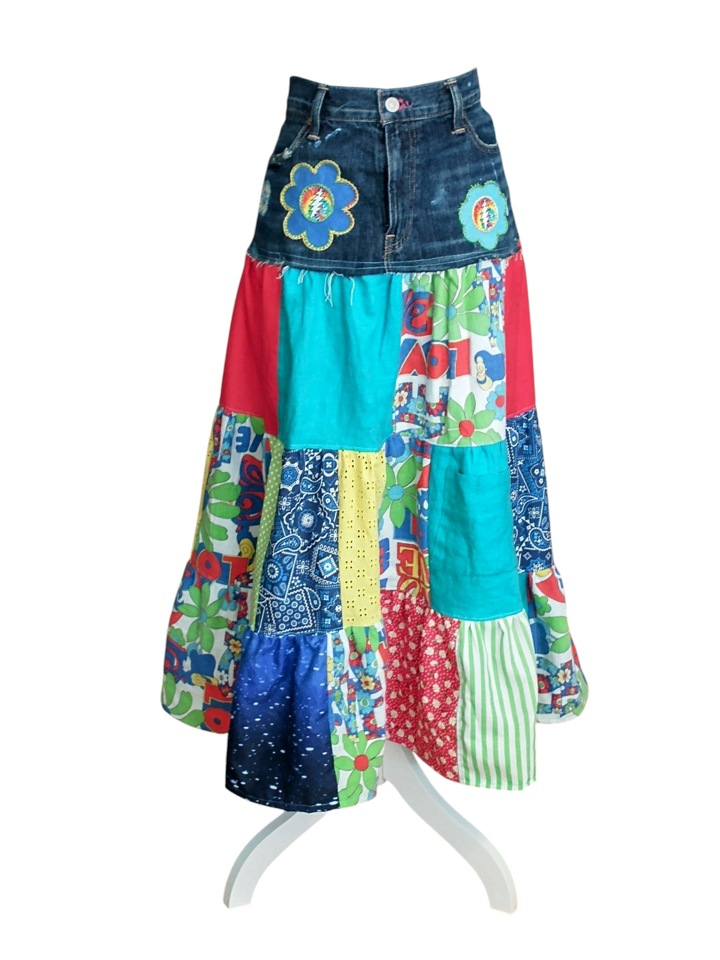 LOVE Patchwork Spinner Skirt