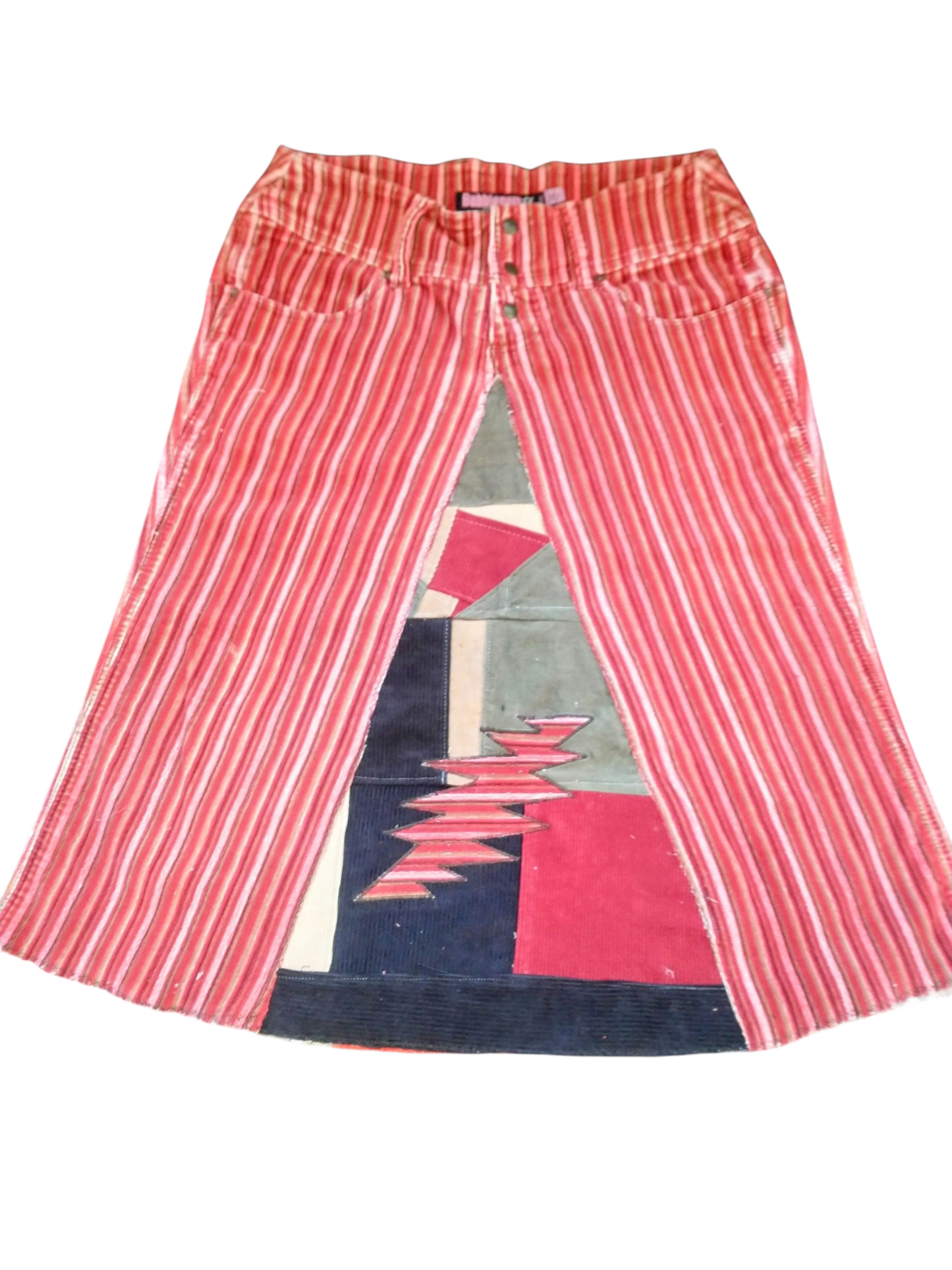 Patchwork Corduroy Skirt