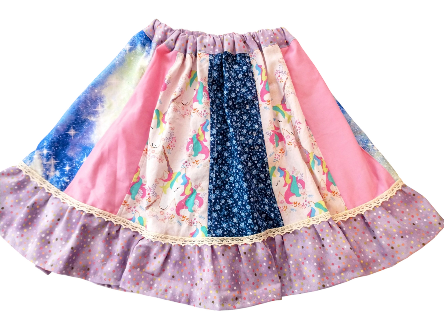 4t/5t Unicorn Butterfly Patchwork Twirl Skirt