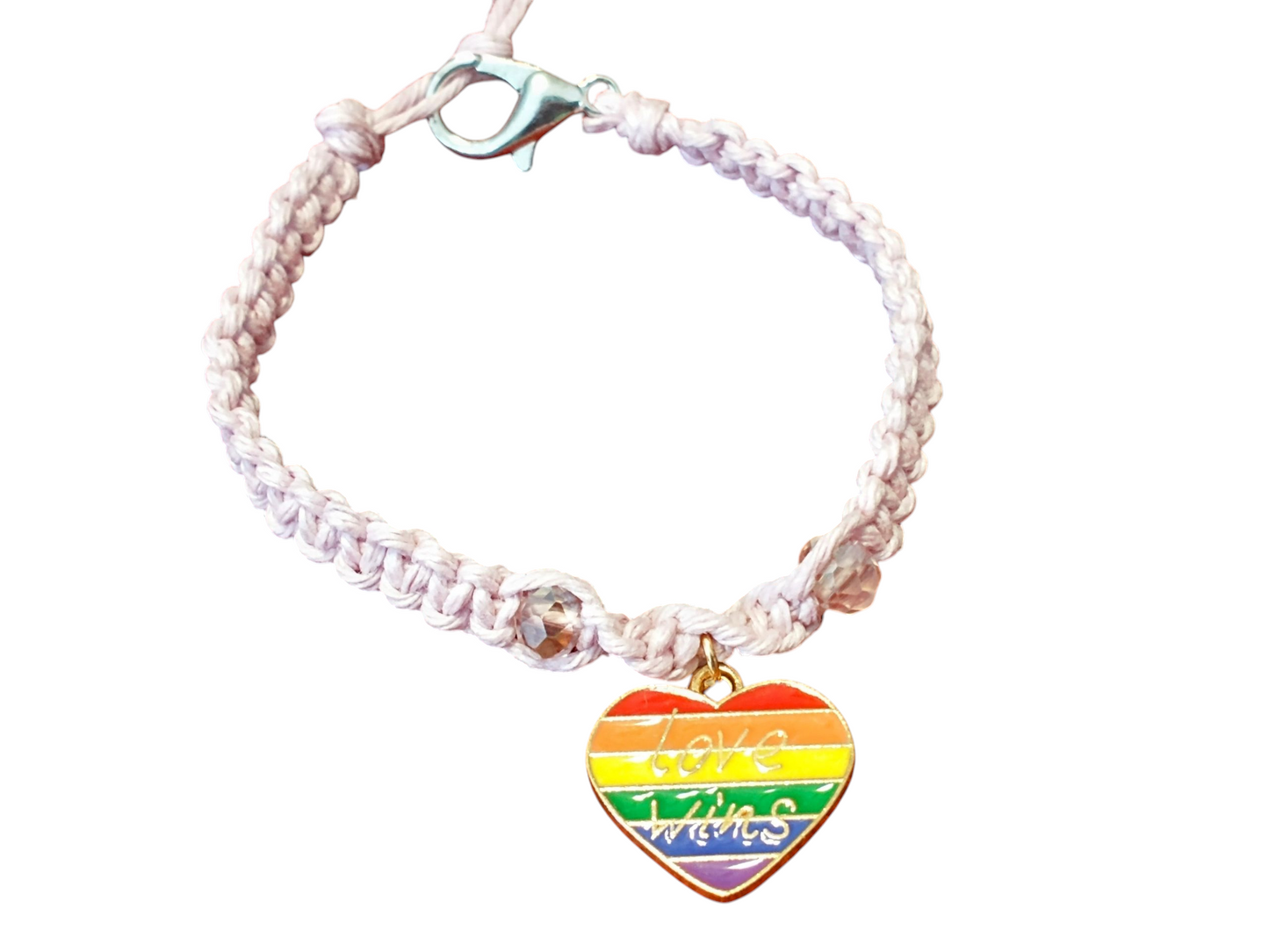 Love Wins Rainbow Heart Bracelet