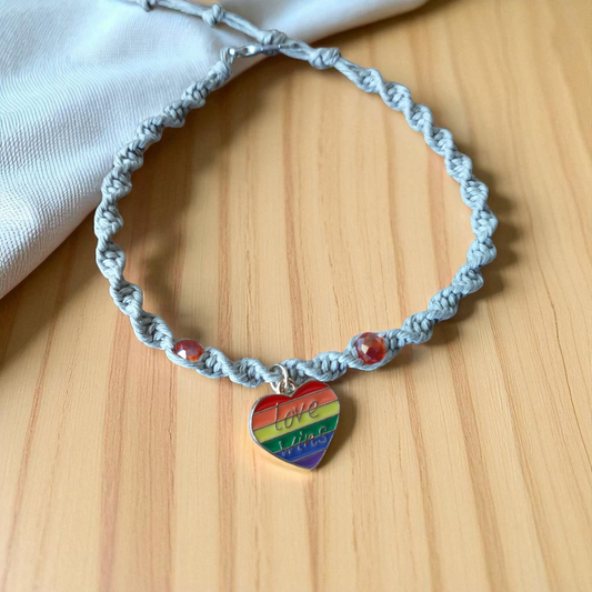 Love Wins Rainbow Heart Anklet