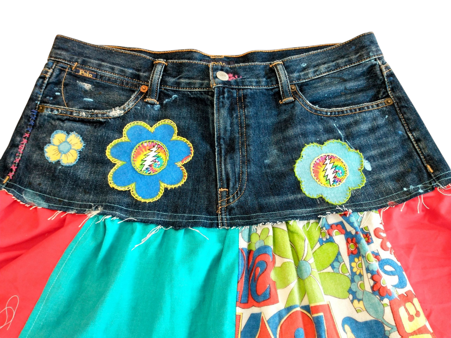 LOVE Patchwork Spinner Skirt